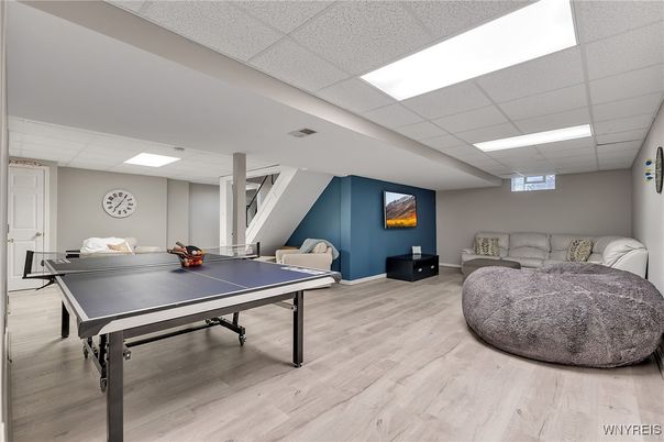 Game Room, Interior, Recessed Lighting, Wood Texture Flooring