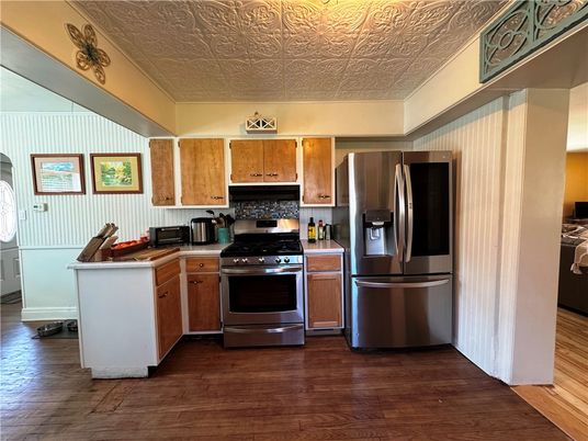Interior, Kitchen, Stainless Steel Appliances, Wood Texture Flooring