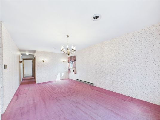 Chandelier, Empty room, Interior