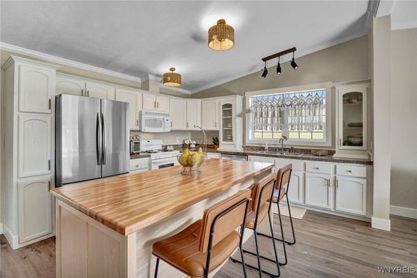 Interior, Kitchen, Stainless Steel Appliances, Wood Texture Flooring