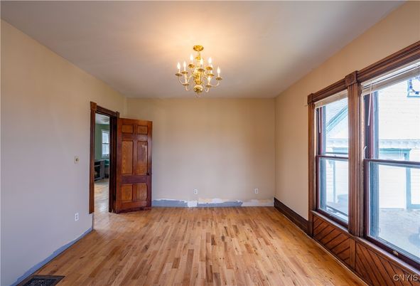 Chandelier, Empty room, Interior, Wood Texture Flooring