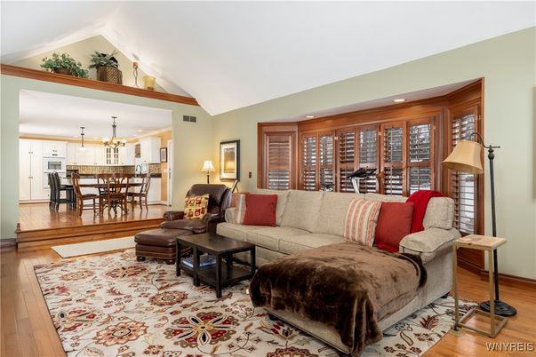 Dining room, Interior, Kitchen, Living room, Pendant Lights, Recessed Lighting, Wood Texture Flooring