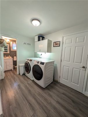 Interior, Washer, Wood Texture Flooring