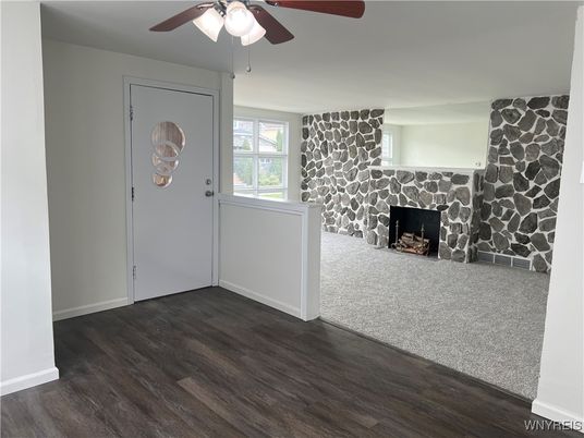 Empty room, Fireplace, Interior, Wood Texture Flooring