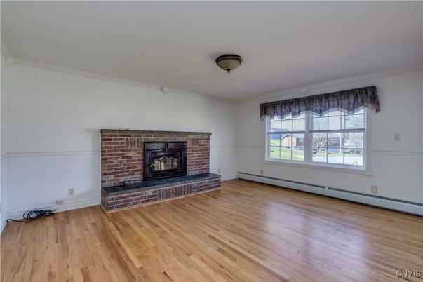 Empty room, Fireplace, Interior, Wood Texture Flooring