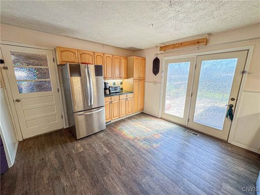 Interior, Kitchen, Stainless Steel Appliances, Wood Texture Flooring