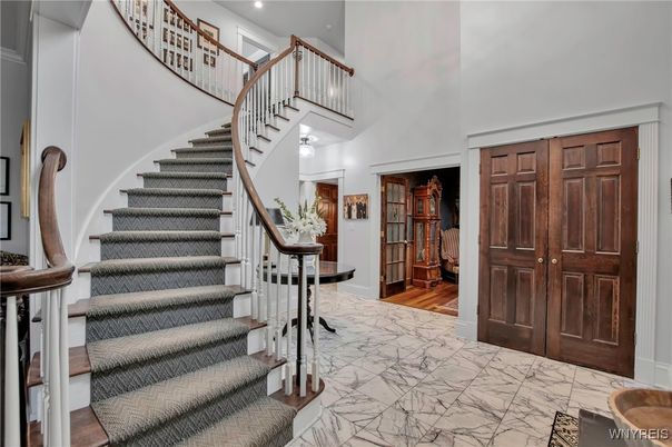 Interior, Marble, Recessed Lighting, Wood Texture Flooring