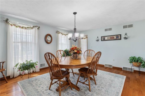 Chandelier, Dining room, Interior, Wood Texture Flooring