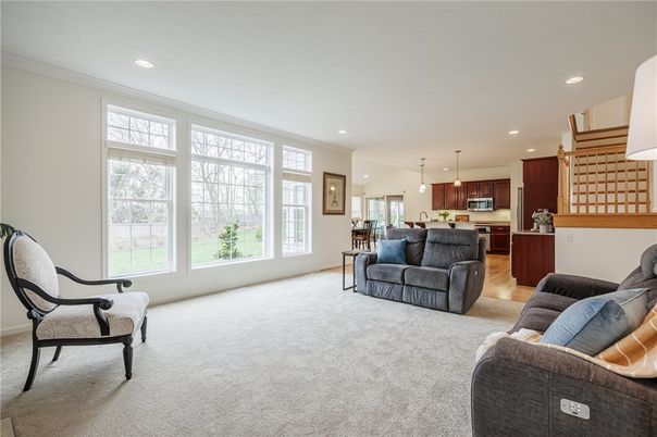 Interior, Kitchen, Living room, Pendant Lights, Recessed Lighting, Stainless Steel Appliances, Wood Texture Flooring