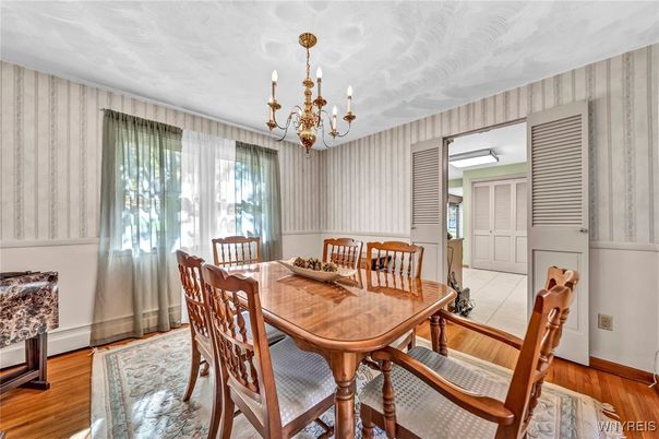 Chandelier, Dining room, Interior, Wood Texture Flooring