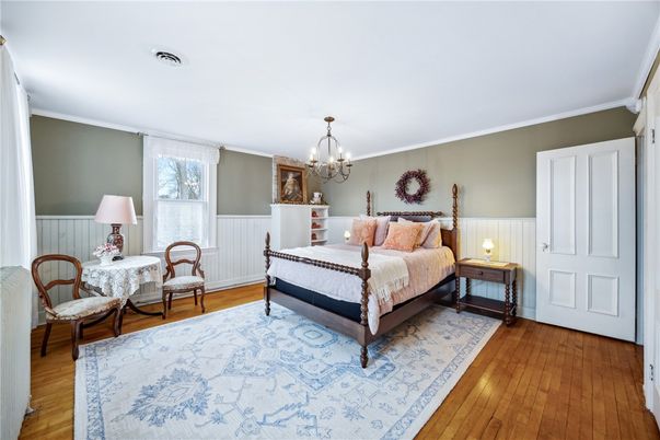 Bedroom, Chandelier, Interior, Wood Texture Flooring