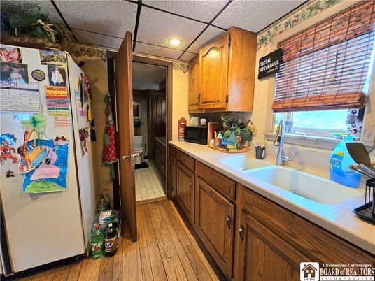 Interior, Kitchen, Recessed Lighting, Wood Texture Flooring