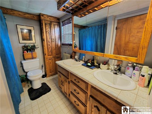Bathroom, Dual Sink Vanities, Interior, Tile Countertops