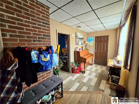 Interior, Piano, Stone Walls, Wood Texture Flooring
