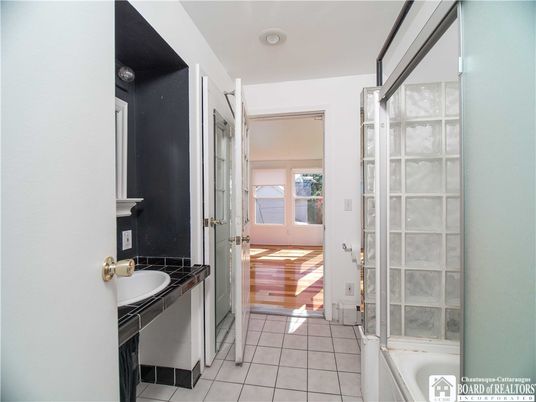 Bathroom, Interior, Recessed Lighting, Wood Texture Flooring