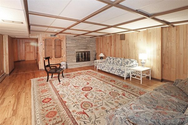 Fireplace, Interior, Stone Walls, Wood Texture Flooring, Wooden Walls