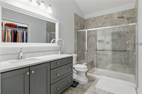 Bathroom, Dual Sink Vanities, Glass Shower, Interior