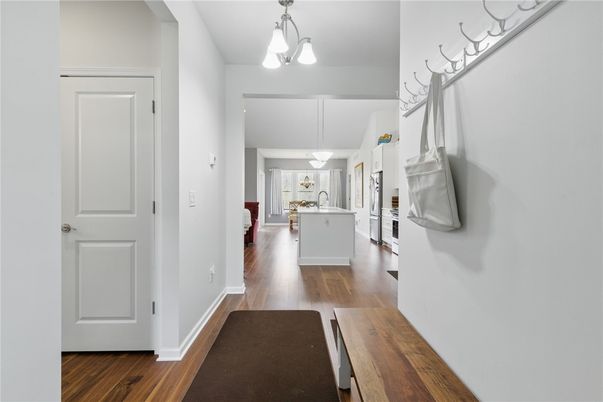 Interior, Kitchen, Pendant Lights, Wood Texture Flooring