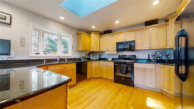 Interior, Kitchen, Recessed Lighting, Wood Texture Flooring