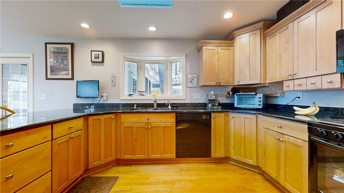 Interior, Kitchen, Recessed Lighting, Wood Texture Flooring
