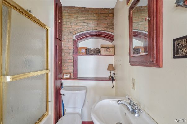 Bathroom, Glass Shower, Interior, Stone Walls