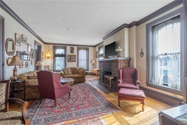 Fireplace, Interior, Living room, Pendant Lights, Wood Texture Flooring