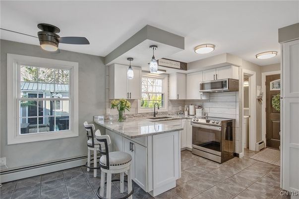 Interior, Kitchen, Pendant Lights, Stainless Steel Appliances