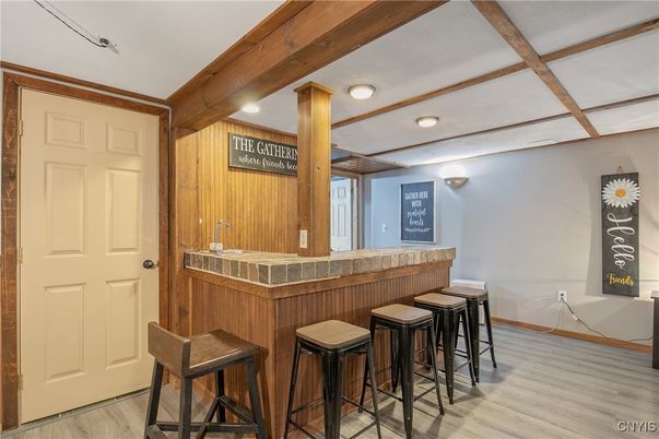 Interior, Recessed Lighting, Wood Texture Flooring, Wooden Walls