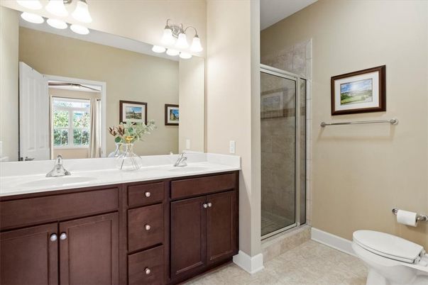 Bathroom, Dual Sink Vanities, Glass Shower, Interior