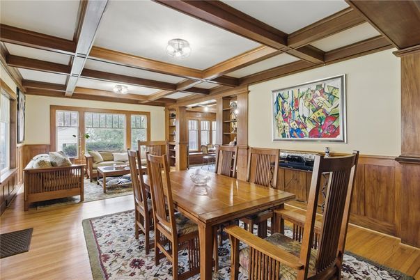 Dining room, Interior, Living room, Wooden Beams, Wood Texture Flooring