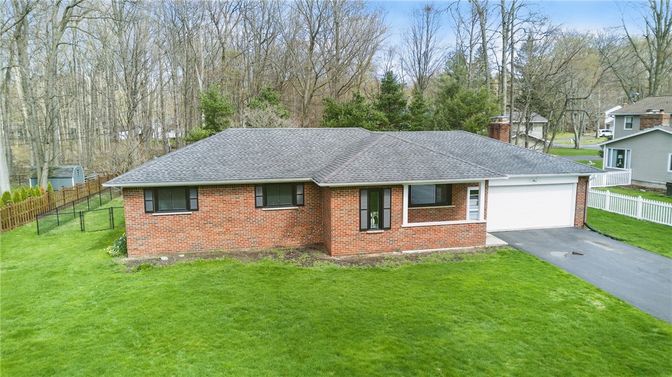 Attached, Backyard, Exterior, Facade, Brick Facade, Ranch