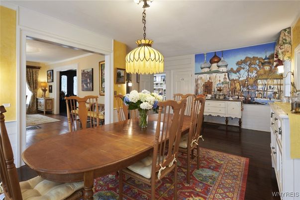 Chandelier, Dining room, Interior, Pendant Lights, Wood Texture Flooring