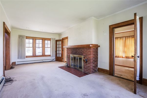 Empty room, Fireplace, Interior, Recessed Lighting
