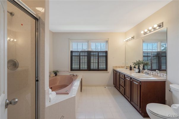 Bathroom, Dual Sink Vanities, Glass Shower, Interior