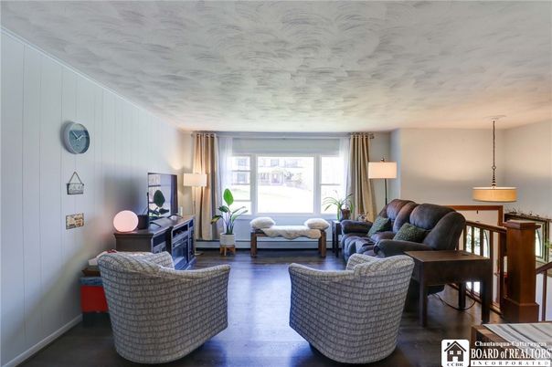 Interior, Living room, Pendant Lights, Wood Texture Flooring