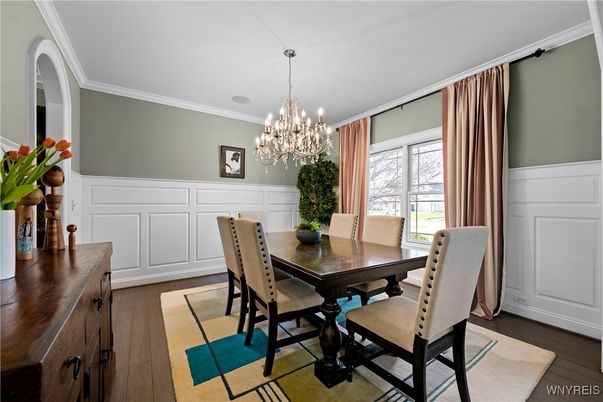 Chandelier, Dining room, Interior, Wood Texture Flooring