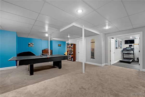 Billiard Table, Game Room, Interior, Recessed Lighting