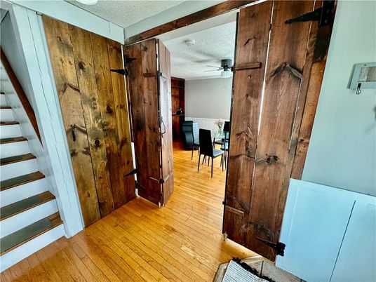 Dining room, Interior, Wood Texture Flooring, Wooden Walls