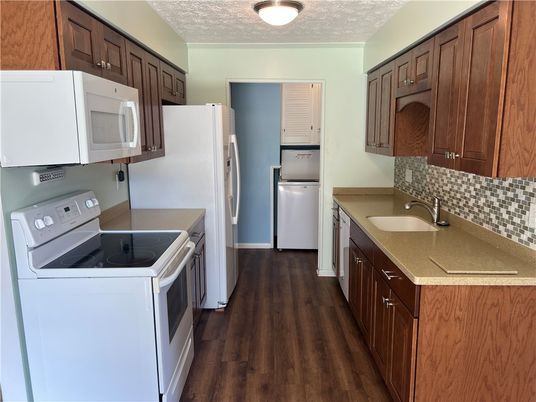 Interior, Kitchen, Washer, Wood Texture Flooring