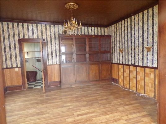 Chandelier, Empty room, Interior, Wood Texture Flooring