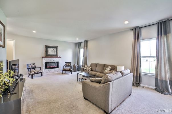 Fireplace, Interior, Living room, Recessed Lighting