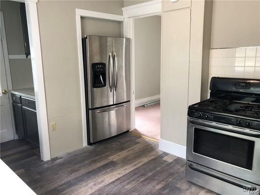Interior, Kitchen, Stainless Steel Appliances, Wood Texture Flooring