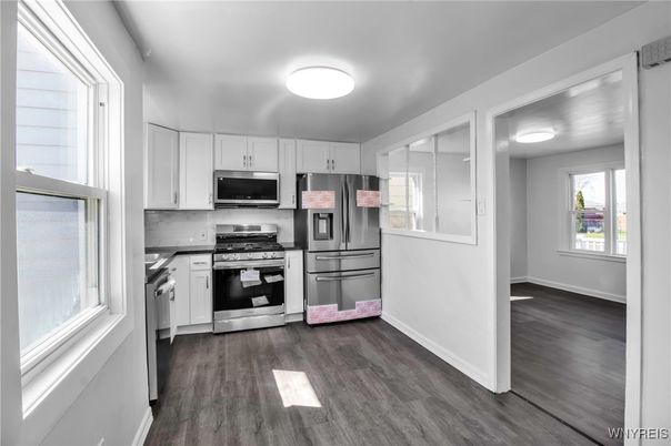 Interior, Kitchen, Stainless Steel Appliances, Wood Texture Flooring