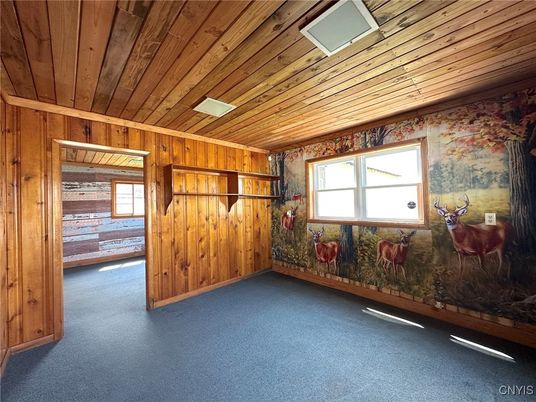 Empty room, Interior, Wooden Ceilings, Wooden Walls