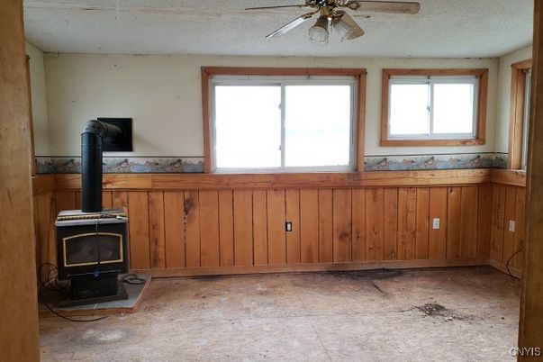 Empty room, Fireplace, Interior, Wooden Walls