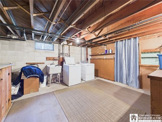 Interior, Stone Walls, Washer, Wooden Beams, Wood Texture Flooring