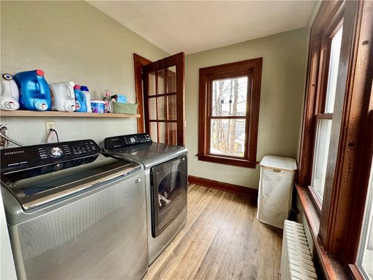 Interior, Washer, Wood Texture Flooring