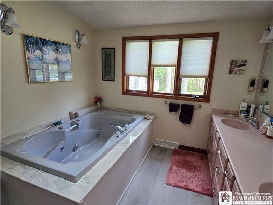 Bathroom, Dual Sink Vanities, Interior, Wood Texture Flooring