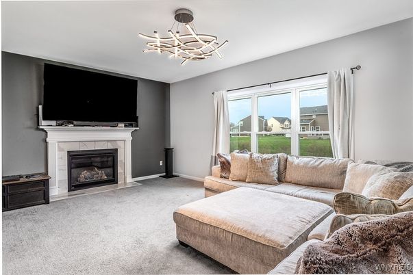 Fireplace, Interior, Living room, Pendant Lights