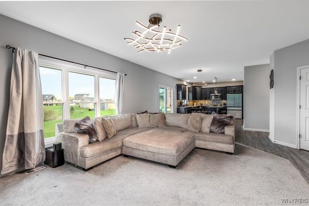 Interior, Kitchen, Living room, Pendant Lights, Recessed Lighting, Stainless Steel Appliances, Wood Texture Flooring